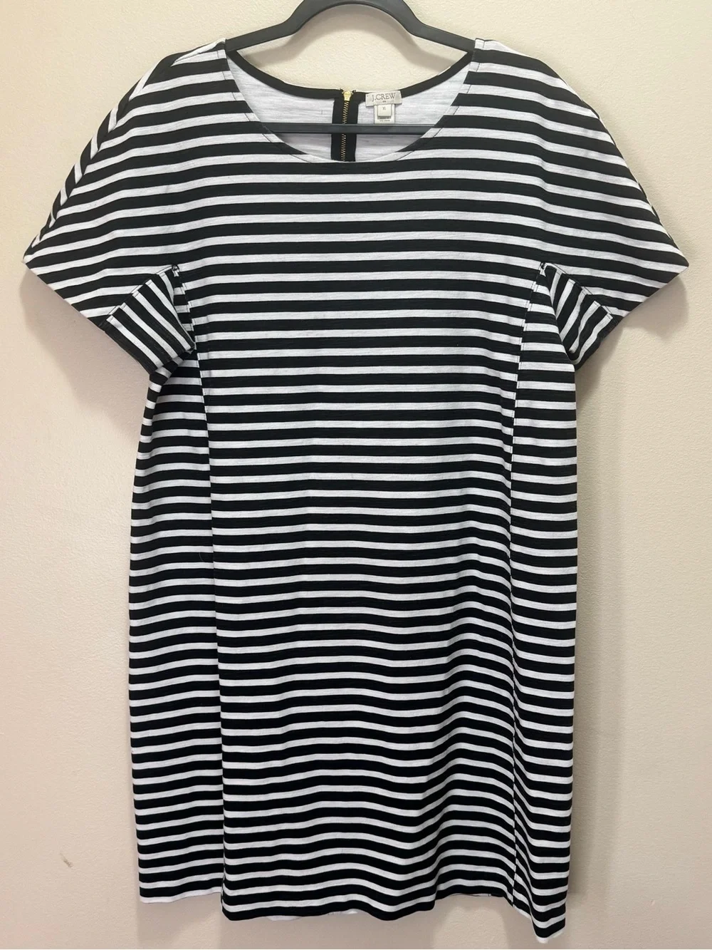 J.Crew Black & White Striped Shift Dress - Size XL